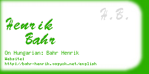 henrik bahr business card
